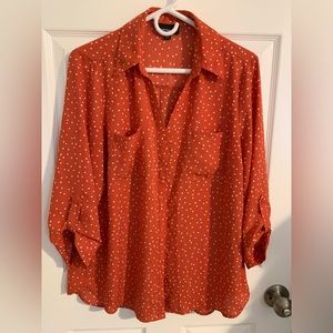 Fortune + Ivy blouse - XL polka dot blouse